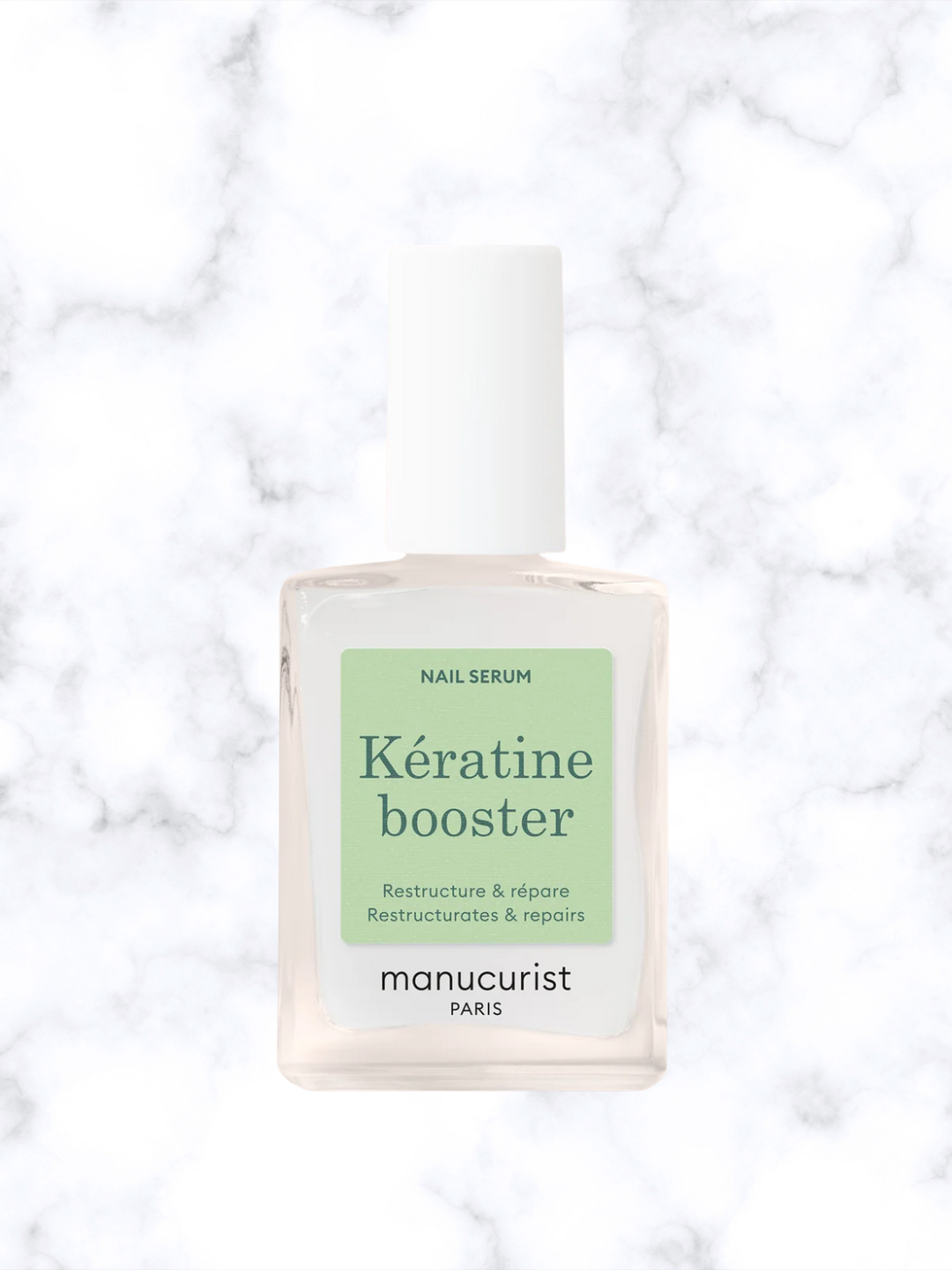 The elegant minimalist packaging of Manucurist Paris Kératine Booster