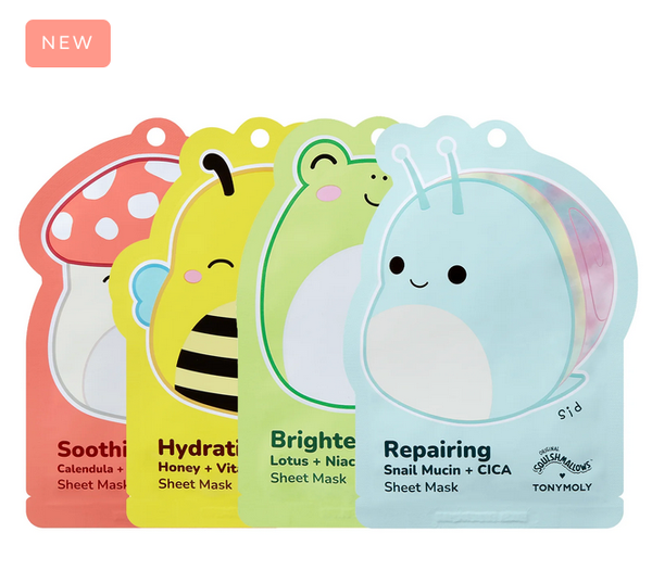 Squishmallows x TONYMOLY 4-Pack Sheet Mask Set